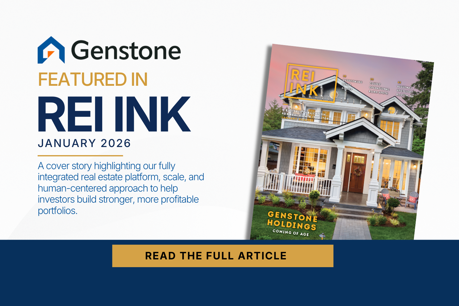 Genstone Holdings Featured in REI INK: Advancing Property Management at Scale